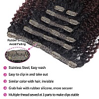 BHF 26 inch Kinky Curly Clip In Hair Extension, Double Weft Full Head Japanese Heat Resistance Fiber 140g Synthetic Hair Extensions For Women 7pieces (#t1b/99j)