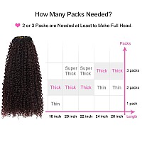 BHF 26 inch Kinky Curly Clip In Hair Extension, Double Weft Full Head Japanese Heat Resistance Fiber 140g Synthetic Hair Extensions For Women 7pieces (#t1b/99j)