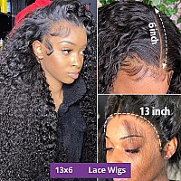 13X6 Deep Wave Lace Front Wigs Human Hair 180 Density Deep Curly Frontal Wigs Human Hair Glueless Transparent Lace Front Wigs H