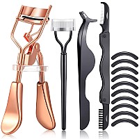 5 Pieces Eyelash Curler Set Include Eyelash Curlers With 10 Pieces Eyelash Curler Refill Pads Eyelash Comb Eyebrow Brush Eyelash