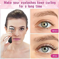 5 Pieces Eyelash Curler Set Include Eyelash Curlers with 10 Pieces Eyelash Curler Refill Pads Eyelash Comb Eyebrow Brush Eyelash Tweezers False Eyelashes Applicator Tool for Women (Black)