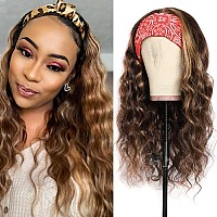 Ombre Headband Wig Human Hair 427 Highlight Body Wave Headband Wig 16 Inch Glueless None Lace Front Wig Brazilian Virgin Human