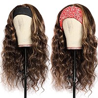 Ombre Headband Wig Human Hair 427 Highlight Body Wave Headband Wig 16 Inch Glueless None Lace Front Wig Brazilian Virgin Human