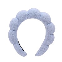 Aufona Spa Headband For Women Blue Terry Towel Hairband For Skincare Washing Face Makeup Removal Shower Yoga Absorbs Swe