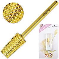 Pana Tapered Barrel Carbide 332 Shank Size Gold Medium Grit Fast Remove Acrylic Or Hard Gel Nail Drill Bit For Manicure