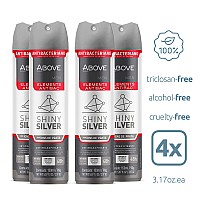 Above Shiny Silver 48 Hours Elements Antiperspirant Deodorant Set For Men Notes Of Jasmine And Mint Dry Spray Protects Aga