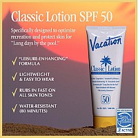 Vacation Classic Sunscreen Lotion Spf 50 3Pack Water Resistant Broad Spectrum Sunscreen Sun Block Vegan Sun Tanning Lotion B