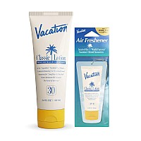 Vacation Classic Sunscreen Lotion Spf 30 Air Freshener Bundle Water Resistant Broad Spectrum Sunscreen Sun Block Vegan Sun T