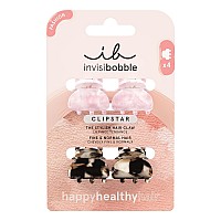 invisibobble CLIPSTAR Petit Four 4 x Hair Claw Clips, For Fine Thin Hair, Pink and Brown Leopard Updo Tools For Day to Night, Stylish Updo Hair Accessories