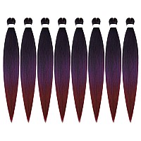 Pre Stretched Braiding Hair Extensions 30Inch 8Packs Professional Braids Hair Soft Yaki Straight Braid Hair Hot Water Setting Sy