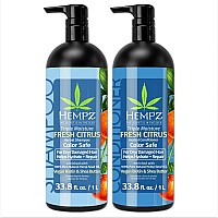 Hempz Hair Shampoo Conditioner Set Grapefruit Peach Scent For Dry Damaged And Color Treated Hair Hydrating Softening M