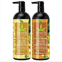 Hempz Hair Shampoo Conditioner Set Original Floral Banana Scent For Dry Damaged Color Treated Hair Hydrating Softenin