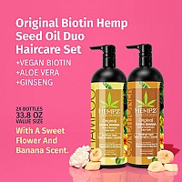 Hempz Hair Shampoo Conditioner Set Original Floral Banana Scent For Dry Damaged Color Treated Hair Hydrating Softenin