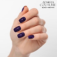 Adora Couture Semi Cured Gel Nail Strips Fall 30Pcs Uv Gel Nail Stickers With Uv Light Purple Glitter Flakes Uv Nail Sticker