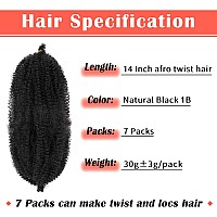 7 Packs Marley Hair 14 Inch Marley Twist Braiding Hair Pre Separated Springy Afro Twist Hair Pre Fluffed Kinky Twist Hair For Br