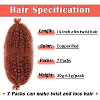 Marley Hair 14 Inch 7 Packs Ginger Marley Twist Braiding Hair Pre Separated Springy Afro Twist Hair Pre Fluffed Spring Twist Hai