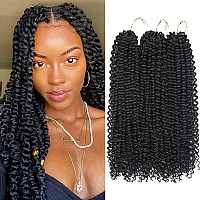 Lady Miranda Passion Twist Hair 18 Inch Jerry Curl Crochet Hair 3X Braid Hair Passion Twist Crochet Hair for Black Women Afro kinky Curly Braiding Hair Extensions (1B#)