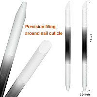 3 Pieces Glass Cuticle Pusher Cuticle Remover Glass Nail File Dual Ended Manicure Pedicure Tools For Nails And Cuticles Care Bl