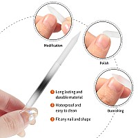 3 Pieces Glass Cuticle Pusher Cuticle Remover Glass Nail File Dual Ended Manicure Pedicure Tools For Nails And Cuticles Care Bl