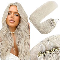 Sunny Hair Micro Hair Extensions Human Hair Blonde Pre Bonded Micro Link Hair Extensions Human Hair Platinum Blonde For White Wo