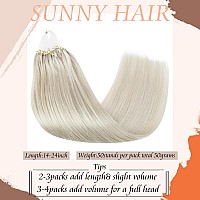 Sunny Hair Micro Hair Extensions Human Hair Blonde Pre Bonded Micro Link Hair Extensions Human Hair Platinum Blonde For White Wo