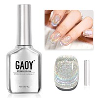 Gaoy Cat Eye Gel Nail Polish Glitter Holographic Nail Polish With Magnet 16Ml Reflective Translucent Uv Gel For Nail Art 1394