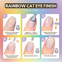 Gaoy Cat Eye Gel Nail Polish Glitter Holographic Nail Polish With Magnet 16Ml Reflective Translucent Uv Gel For Nail Art 1394