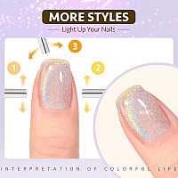 Gaoy Cat Eye Gel Nail Polish Glitter Holographic Nail Polish With Magnet 16Ml Reflective Translucent Uv Gel For Nail Art 1394