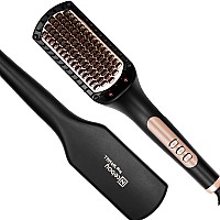 Nicebay Hair Straightener Brush Negative Ion Hair Straightening Brush For Women Antiscald Autooff Feature Fast Heating