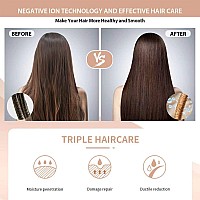 Nicebay Hair Straightener Brush Negative Ion Hair Straightening Brush For Women Antiscald Autooff Feature Fast Heating