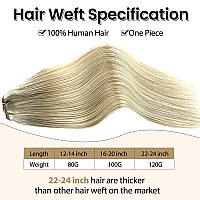 Ombre Sew In Hair Extensions Human Hair 18 Inch Hand Tied Weft Hair Extensions Human Hair Balayage Blonde Highlights To Platinum