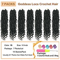 Goddess Locs Crochet Hair 18 Inch 7 Packs Faux Locs Crochet Hair Soft Crochet Locs Boho Locs Crochet Hair Synthetic Hippie Locs