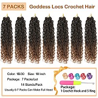 Goddess Locs Crochet Hair Brown 18 Inch 7 Packs Faux Locs Crochet Hair Soft Crochet Locs Boho Locs Crochet Hair Synthetic Hippie