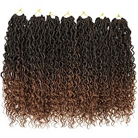 Goddess Locs Crochet Hair Brown 18 Inch 7 Packs Faux Locs Crochet Hair Soft Crochet Locs Boho Locs Crochet Hair Synthetic Hippie