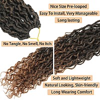 Goddess Locs Crochet Hair Brown 18 Inch 7 Packs Faux Locs Crochet Hair Soft Crochet Locs Boho Locs Crochet Hair Synthetic Hippie