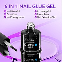 Gelike Ec Gel X Nail Kit 6 In 1 Uv Strong Gel Glue 240Pcs Short Almond Nail Tips And Uv Lamp