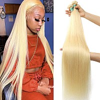 Seekomi 613 Straight Human Hair Bundles Brazilian Blonde 3 Bundles Straight Human Hair 18 20 22Inch 100 Unprocessed 613 Straigh