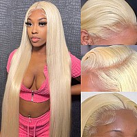 Myecool 613 Blonde Lace Front Wigs Human Hair 13X4 150 Density Straight Lace Frontal Wig Human Hair Pre Plucked With Baby Hair