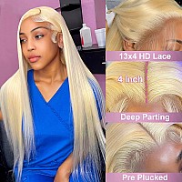 Myecool 613 Blonde Lace Front Wigs Human Hair 13X4 150 Density Straight Lace Frontal Wig Human Hair Pre Plucked With Baby Hair