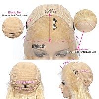 Myecool 613 Blonde Lace Front Wigs Human Hair 13X4 150 Density Straight Lace Frontal Wig Human Hair Pre Plucked With Baby Hair