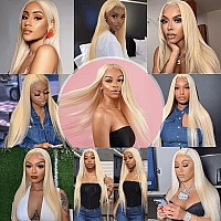 Myecool 613 Blonde Lace Front Wigs Human Hair 13X4 150 Density Straight Lace Frontal Wig Human Hair Pre Plucked With Baby Hair