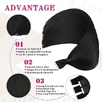 Tape In Hair Extensions Human Hair 18 Inch 20Pieces 50Gset 1 Jet Black 100 Real Remy Human Hair Extensions Seamless Straight