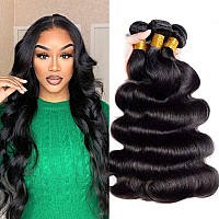 Body Wave Bundles Human Hair 3 Bundles Human Hair 18 20 22 100 Unprocessed Brazilian Hair Weave Bundles Natural Black