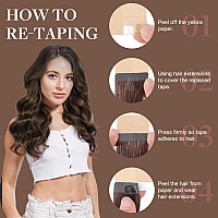 Goo Goo Tape In Hair Extensions Human Hair 262 Balayage Dark Brown To Chestnut Brown 12Inch 40G 20Pcs Thick Ends Straight S