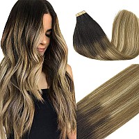 Goo Goo Tape In Hair Extensions Human Hair 2618 Balayage Brown To Dirty Blonde 12Inch 40G 20Pcs Thick Ends Straight Seamles