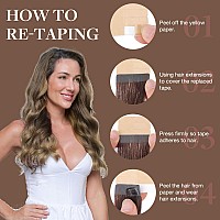 Goo Goo Tape In Hair Extensions Human Hair 2618 Balayage Brown To Dirty Blonde 12Inch 40G 20Pcs Thick Ends Straight Seamles