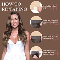 Goo Goo Tape In Hair Extensions Human Hair 4264 Balayage Chocolate Brown To Honey Blonde 10Inch 30G 20Pcs Thick Ends Straig