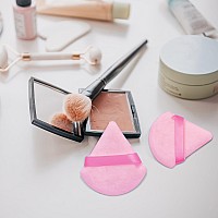 Flytianmy 2Pcs Triangle Powder Puffs Face Makeup Puff For Body Loose Powder Beauty Makeup Tool Pink