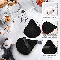 Flytianmy 2Pcs Triangle Powder Puffs, Face Makeup Puff for Body Loose Powder Beauty Makeup Tool Black