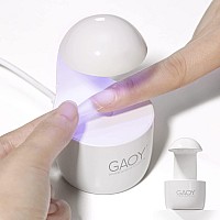 GAOY Mini UV Light for Gel Nails, Small Nail Cure Light, Eggshell LED Nail Lamp, USB Nail Dryer for Fast Curing, White